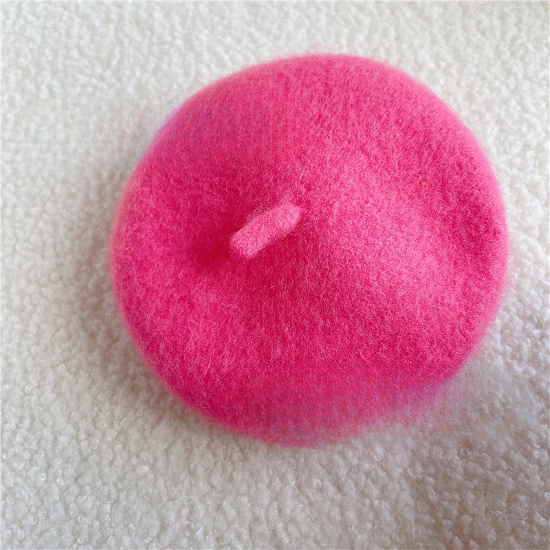 INS Color sólido auriculares para mascotas pintor sombrero de lana perro gato boina Mini decoración foto tocado perro cumpleaños accesorios para mascotas - imagen 4