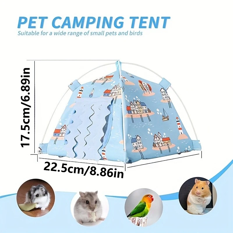 Mini tienda de campaña para hámster, escondite, tienda para hámster sirio, casa, cama para ratas, ligera y fácil de limpiar para Chipmunk, Mini conejillo de indias - imagen 2