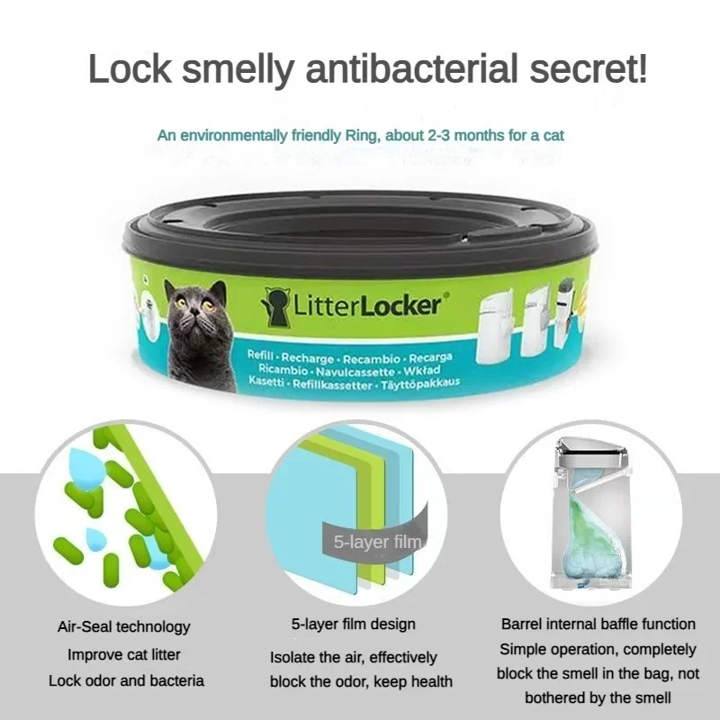 Bolsas de basura gruesas especiales para gatos, forros, casillero de basura Universal de generación 2/3/4, bloques de arena para gatos, bolsas de basura para bacterias - imagen 3