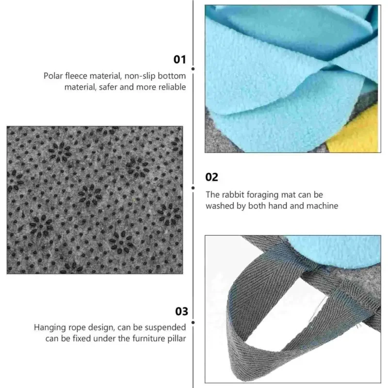 Estera de snuffle para mascotas para perros, conejo, alimentación de mascotas, almohadilla de entrenamiento de forrajeo, manta de conejito, juguetes, rompecabezas, dispensador de juguetes para perros, conejos - imagen 5