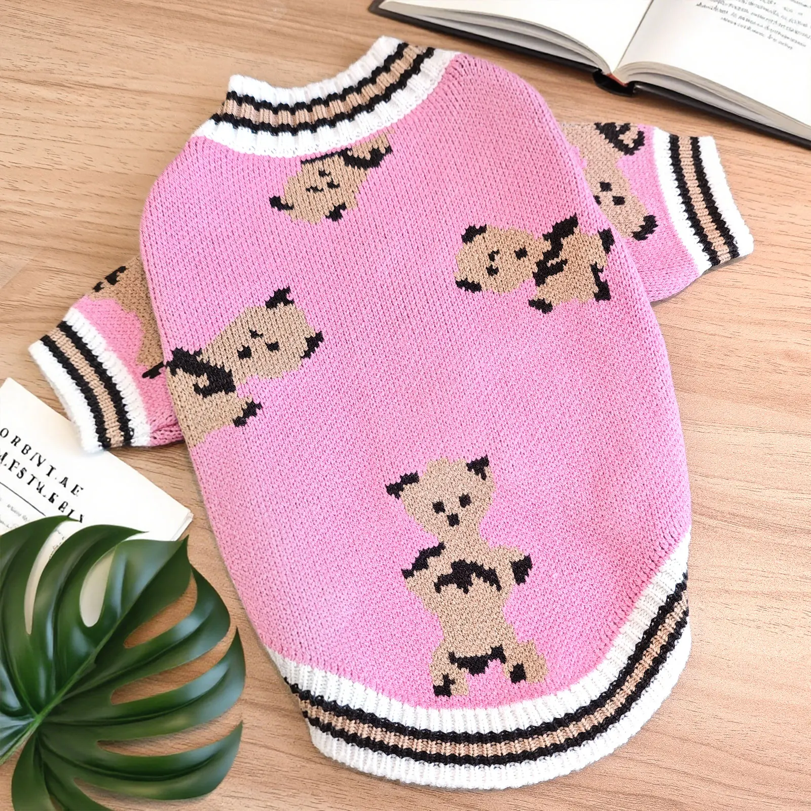 Suéter cálido de invierno para perros pequeños, ropa de lujo para perros, cárdigan de punto suave para mascotas, suéter, abrigo para cachorros, chaleco para Chihuahua y Pug, chaqueta - imagen 2