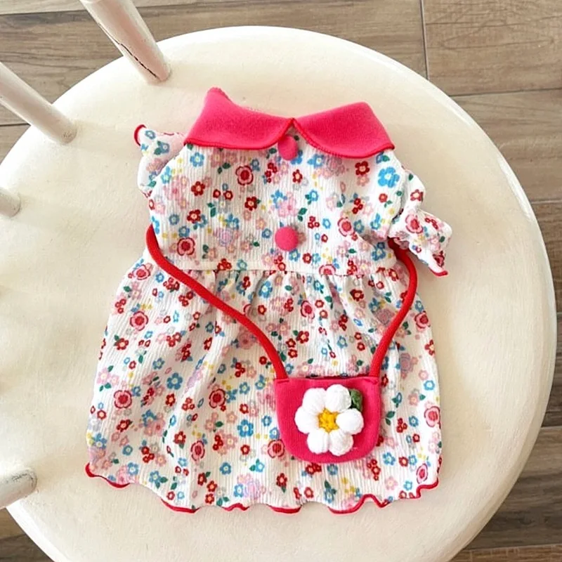 Vestido fino Floral de primavera para mascotas, Teddy para perros pequeños, vestido de princesa para gatos Yorkshire, ropa para perros pequeños, ropa para cachorros