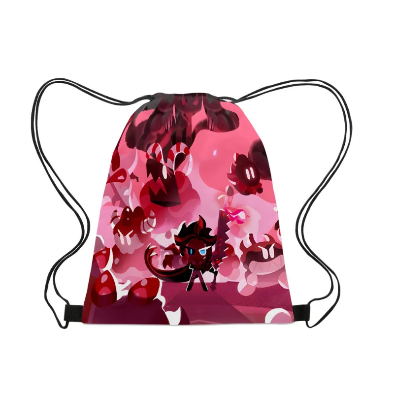 Cookie Run: Kingdom Shadow Milk Cookie Bolsillo con cordón Bolsos de anime Motivo de dibujos animados Mochilas portátiles Bolsa de almacenamiento Juguete de regalo - imagen 4
