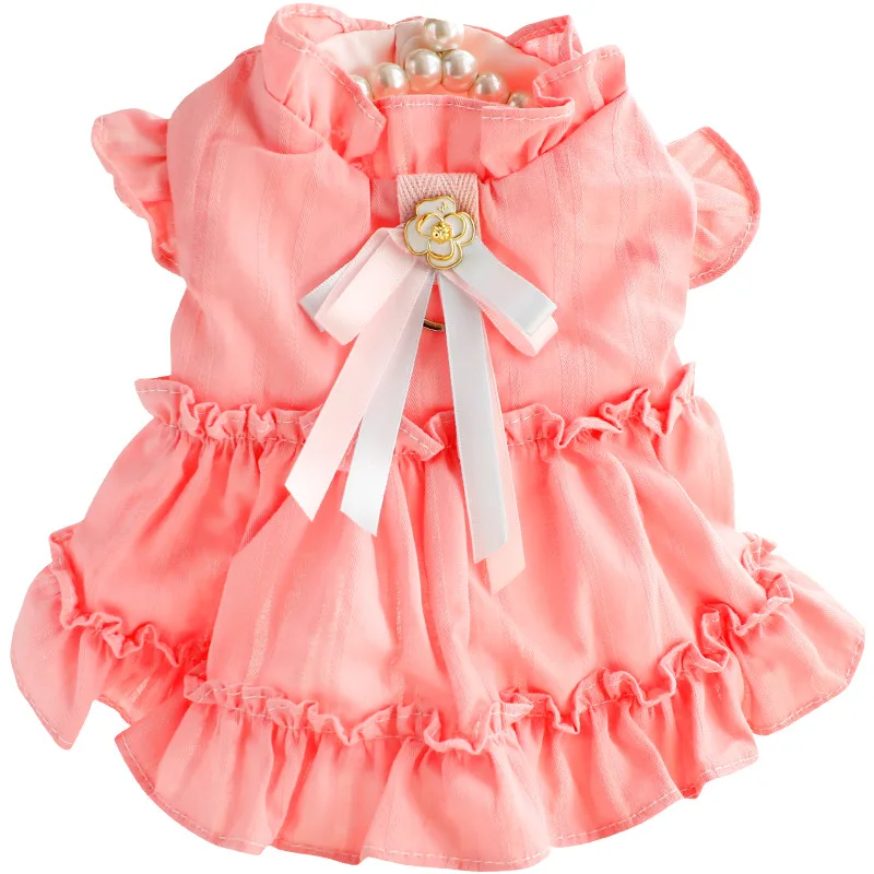 Vestido rosa princesa para Bichon Frise transpirable primavera verano - imagen 5
