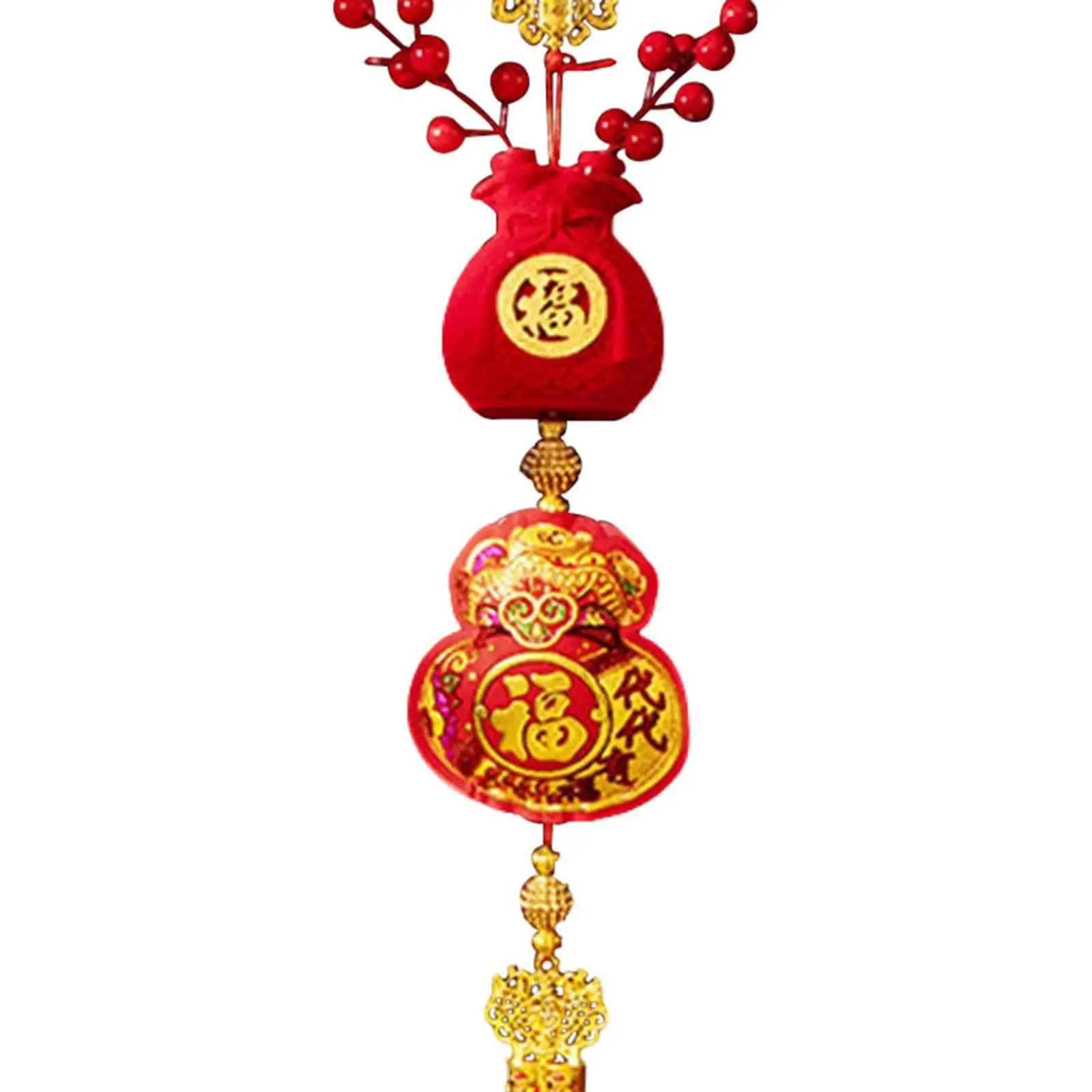 2026 Horse Charm Pendant Red Berries Flocking Decor Lucky New Year Hanging Ornament for Lunar Festival Home