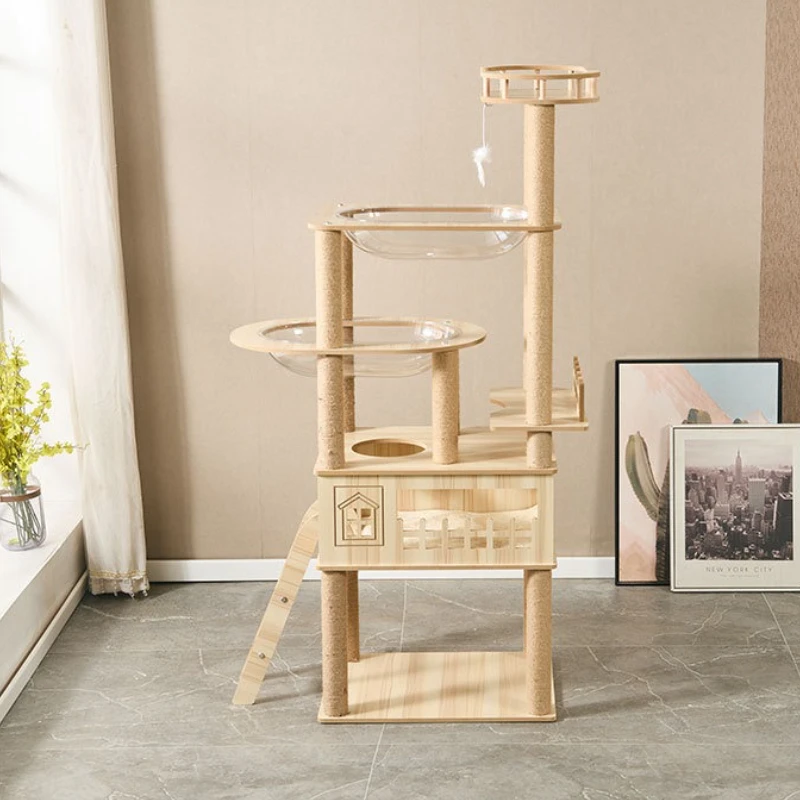 Large Cat Tree Luxury Pet Cat Tower Furniture Accessories Bed Toy Kitten Cats Trees Hammock Catnap Pets Kittens Scratcher House - imagen 3