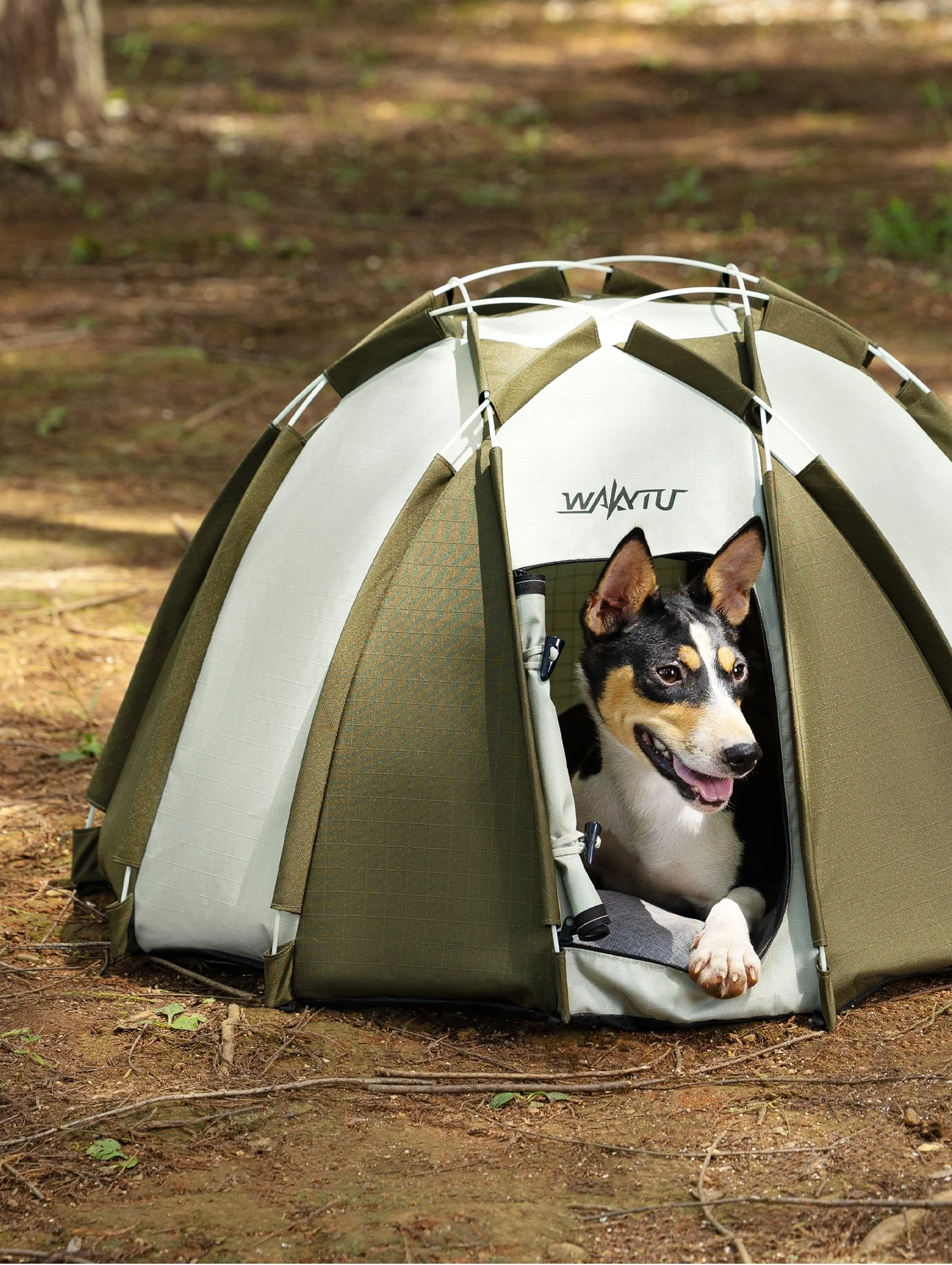 Tienda de campaña plegable para perros al aire libre, casa grande portátil semicerrada para perros, cama de Camping para mascotas con protección solar, tienda impermeable para mascotas - imagen 3