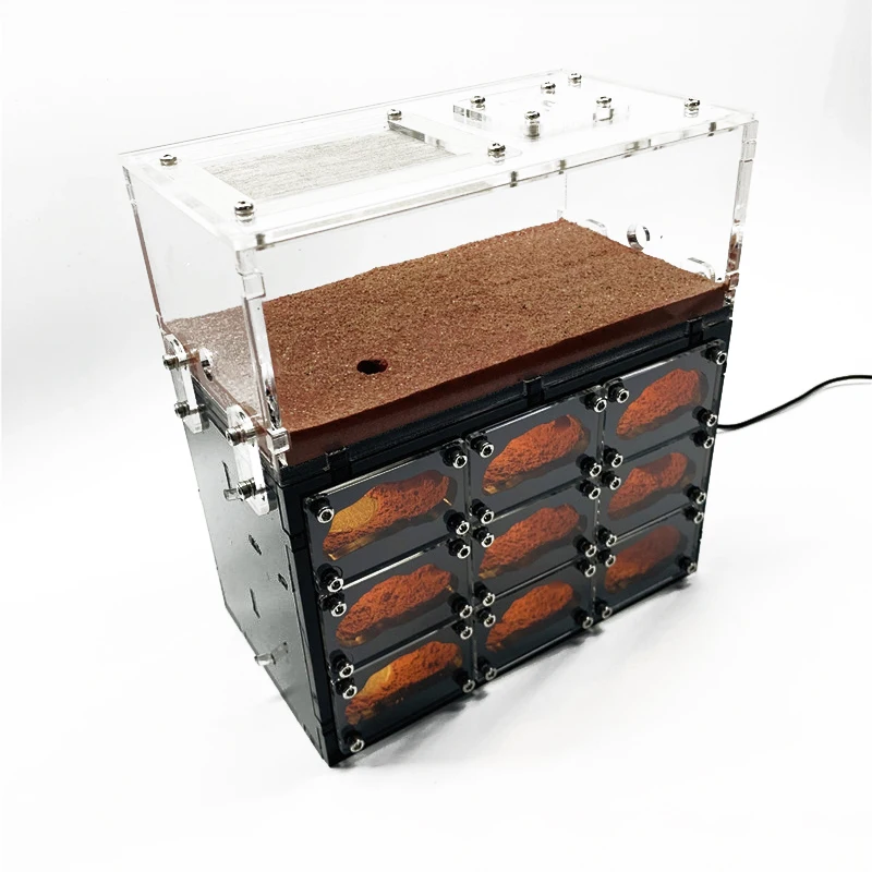 Granja de hormigas ecológica con luces independientes Control de hormigas de granja de hormigas nido de hormigas Sala de estar Hotel de insectos de hormigón con taller - imagen 2
