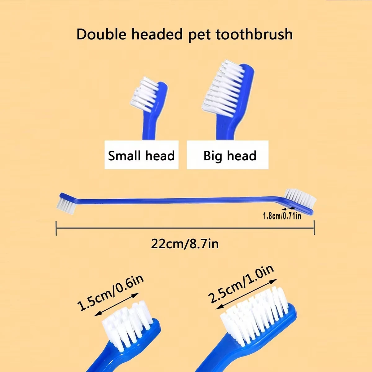 5 unids/set mango largo cepillo de dientes para mascotas cepillos de dientes de doble cabeza para perros cuidado bucal limpieza de dientes de perro cepillo de dientes de pelo suave para gatos - imagen 3