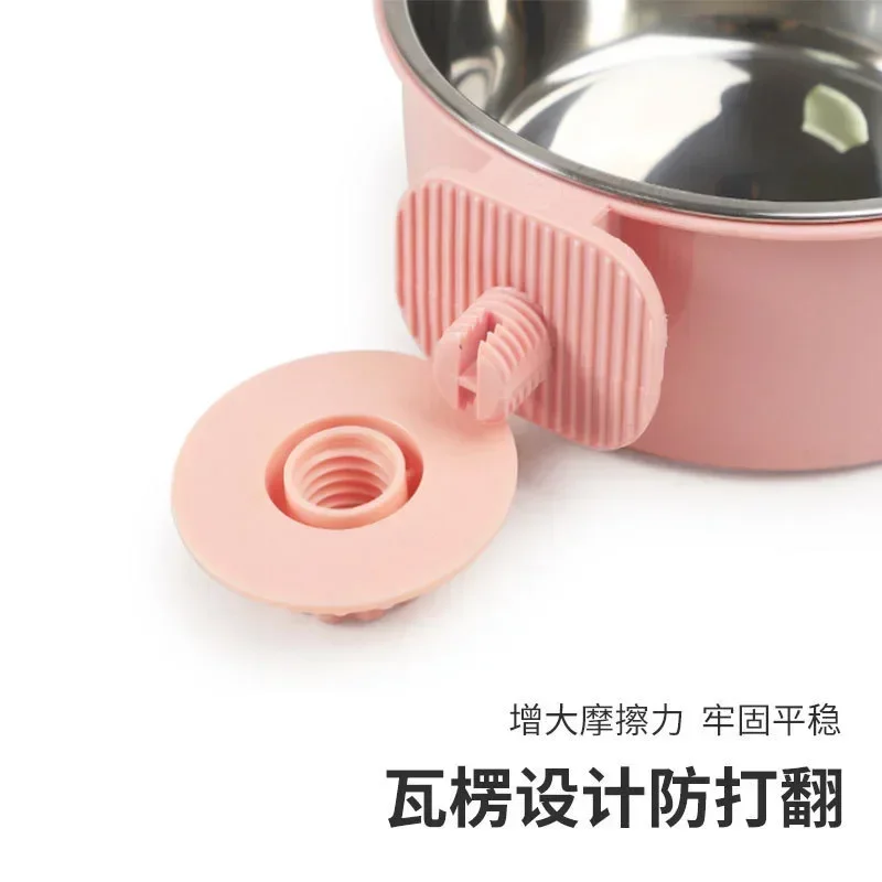 Anti-KNOCK สามารถแก้ไขและแขวนชามสุนัขชามดื่มสแตนเลส 2-in-one PET Supplies - imagen 4