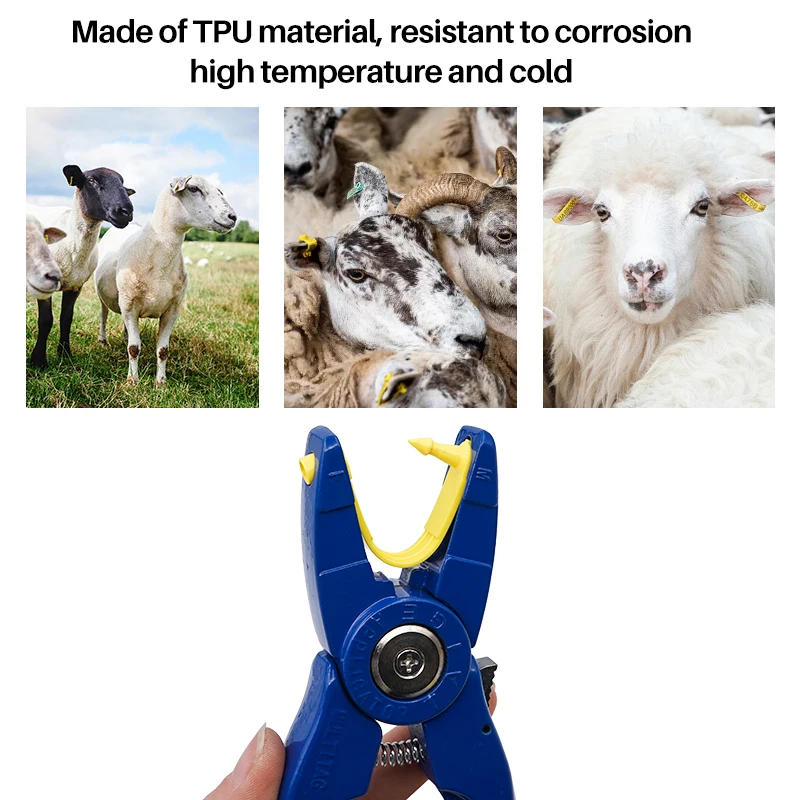 Etiquetas de oreja de oveja y cabra para ganado, N0.001-100 de escritura láser, cabeza de plástico de nailon, tarjeta de identificación de animales de granja, 100 piezas - imagen 4