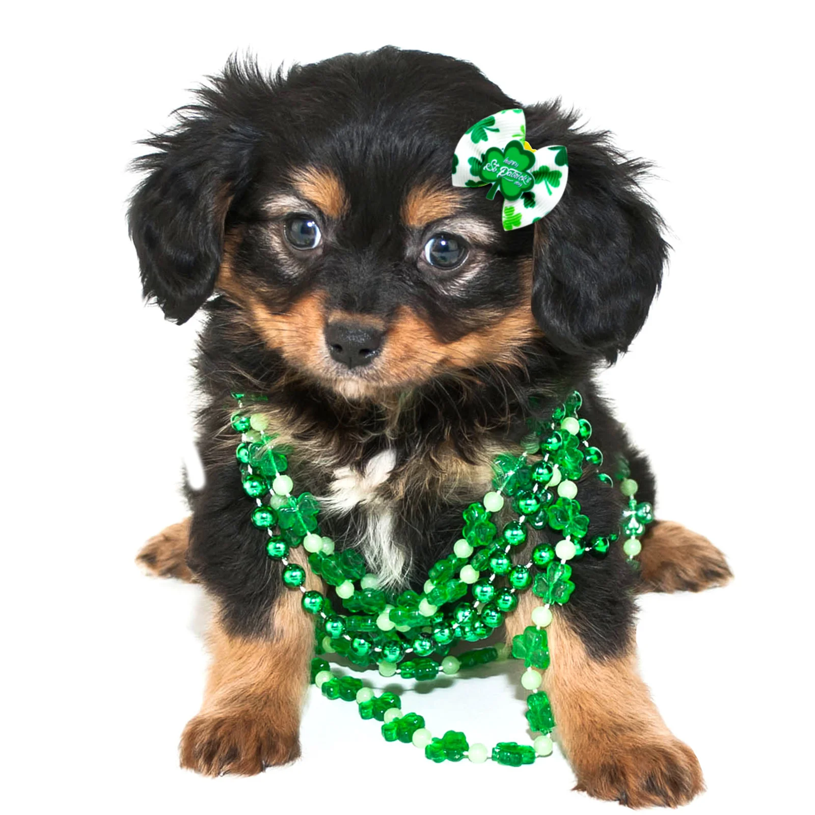 Lazos para perro con flores verdes – Accesorio pelo cómodo - imagen 4