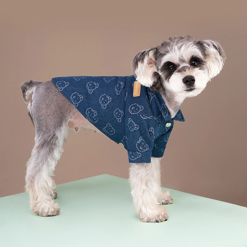 Camisa vaquera cálida para mascotas, chaqueta para perros pequeños y medianos, ropa para cachorros, Bulldog Francés, Chihuahua, caniche, suministros para mascotas, Invierno - imagen 5