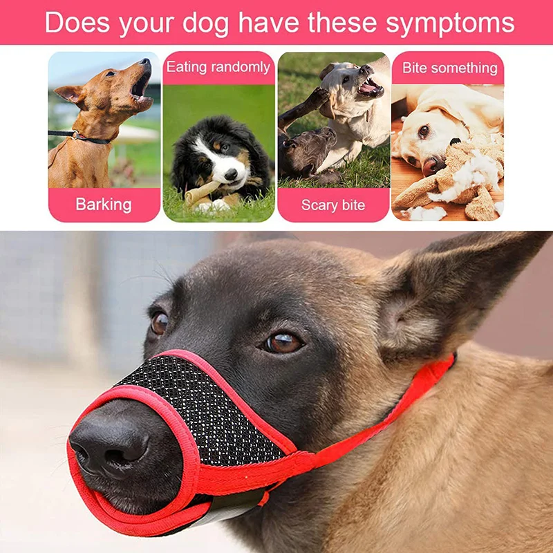 Bozal antiladridos para perros pequeños y grandes, boquillas ajustables de malla transpirable para mascotas, accesorios de correas de nailon para entrenamiento - imagen 4