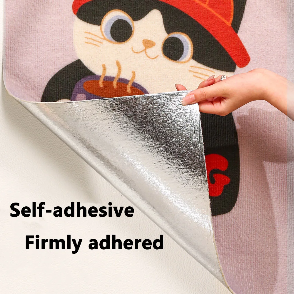Alfombra antiarañazos para gatos, alfombra autoadhesiva recortable decorativa de dibujos animados, rascador para mascotas, muebles, Protector de pared para sofá - imagen 4