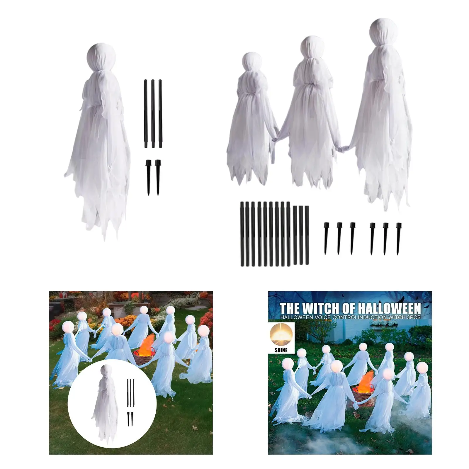 Glowing Witch Gifts Color Changing Halloween Decorations Outdoor Halloween Ornament for Holidays Home Party Lawn Porch Entrance