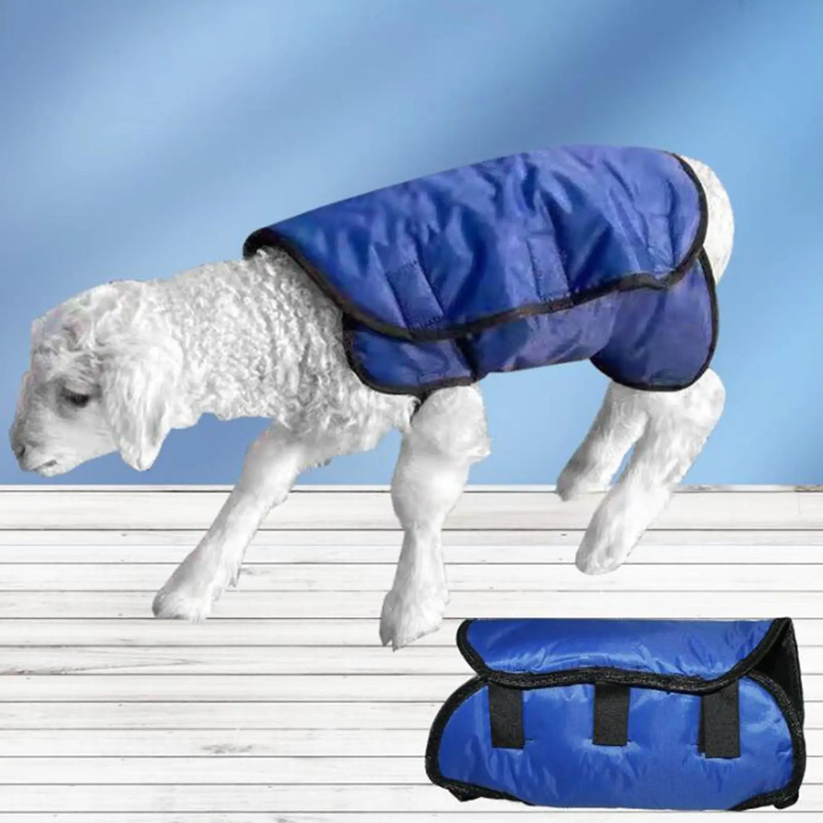 Chaleco de tela gruesa para pantorrilla, manta de cabra para ganado con aislamiento suave y cálido para invierno, chaqueta para animales pequeños, ropa para mascotas - imagen 2