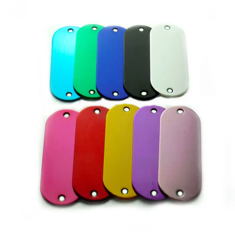Venta al por mayor 20 piezas etiqueta de perro para Collar nombre encanto etiqueta de identificación ovalada personalizada de aluminio Pet Dog Pet Tag personalizado grabado perros gato etiquetas de identificación - imagen 2