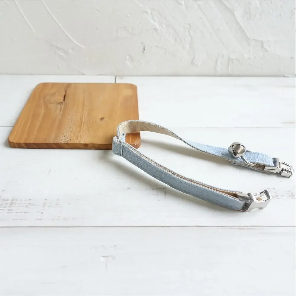 Collar de gato personalizado con grabado gratuito, correa para mascotas a juego, hebilla de Metal de contactos personalizados, Collar pequeño para mascotas de fibra vaquera - imagen 3