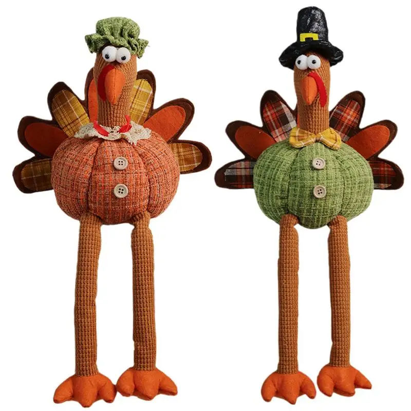 Pavo Animal relleno Acción de Gracias niños pavo juguetes de peluche 9,8 pulgadas dibujos animados Acción de Gracias decoración del hogar Animal de juguete de peluche - imagen 2