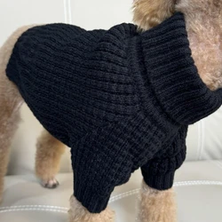 Suéteres navideños para cachorros, suéter tejido para perros, abrigo de invierno para cachorros, ropa para mascotas, chaqueta de cuello alto para cachorros, trajes para cachorros, chándal para gatos