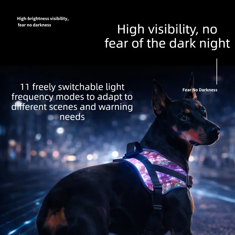 Arnés luminoso para perros paseos nocturnos transpirable y ajustable - imagen 4
