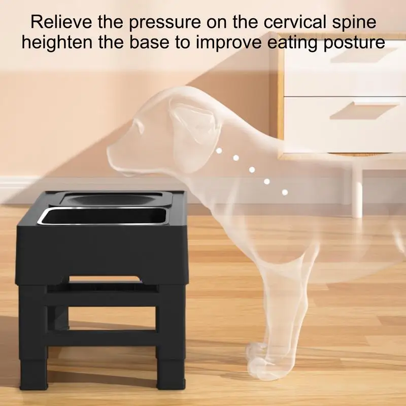 Cuenco ajustable para perros, comedero para perros, cuencos elevados a prueba de suciedad con 2 tazones de comida, doble comedor, plato de comida de acero - imagen 4