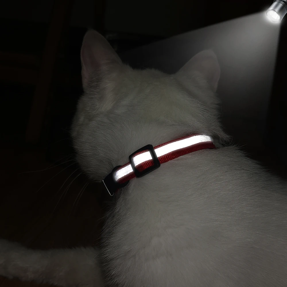 Collar de gato personalizado con grabado gratis, collares de identificación para gatos, Collar reflectante para gatitos con campana ajustable para gatos, accesorios para mascotas - imagen 5