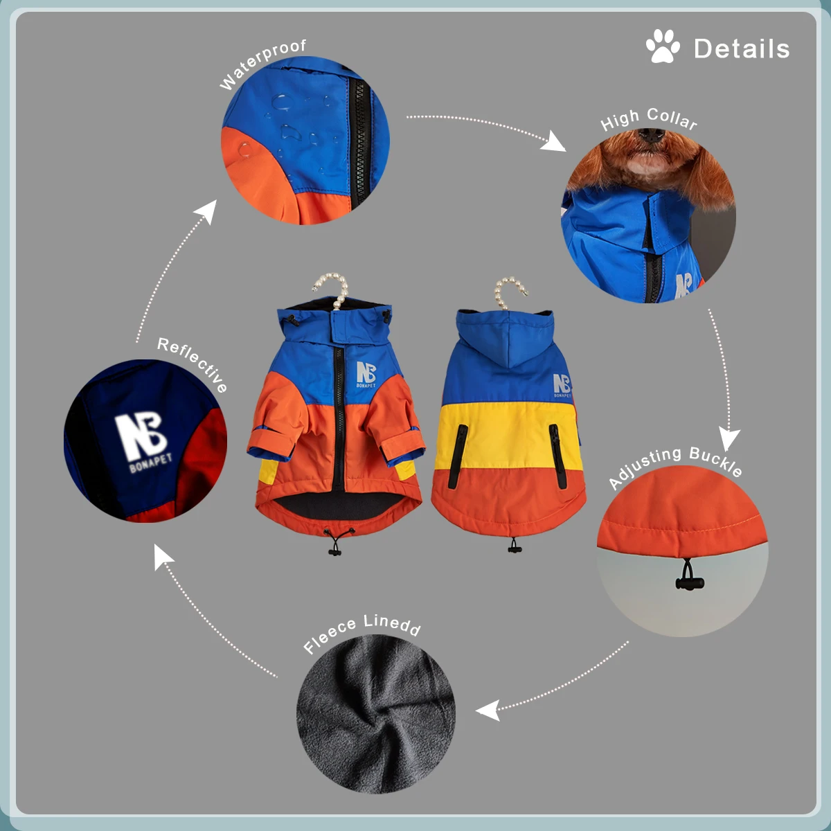 Ropa impermeable para perros grandes, impermeable cálido para invierno para perros medianos y grandes, chaqueta fresca a la moda para perros, traje para Bulldog Francés y Chihuahua - imagen 4