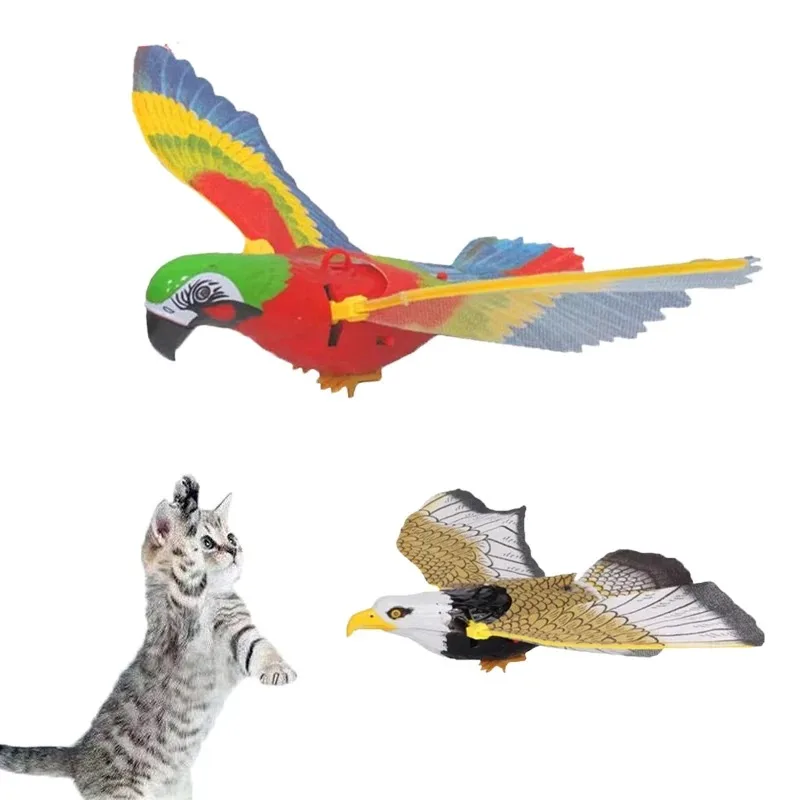 Juguetes interactivos de simulación de pájaro para gatos, Águila colgante eléctrica, pájaro volador, juego de burlas para gatos, palo para rascar, cuerda, juguetes para mascotas - imagen 2