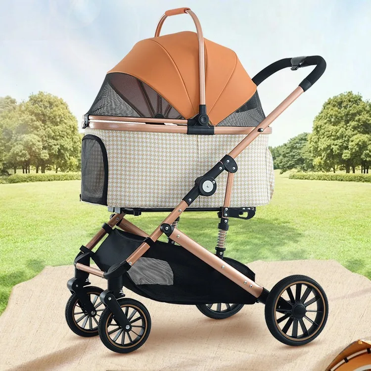 Carrito plegable para perros grandes, amortiguación y cesta separada - imagen 5