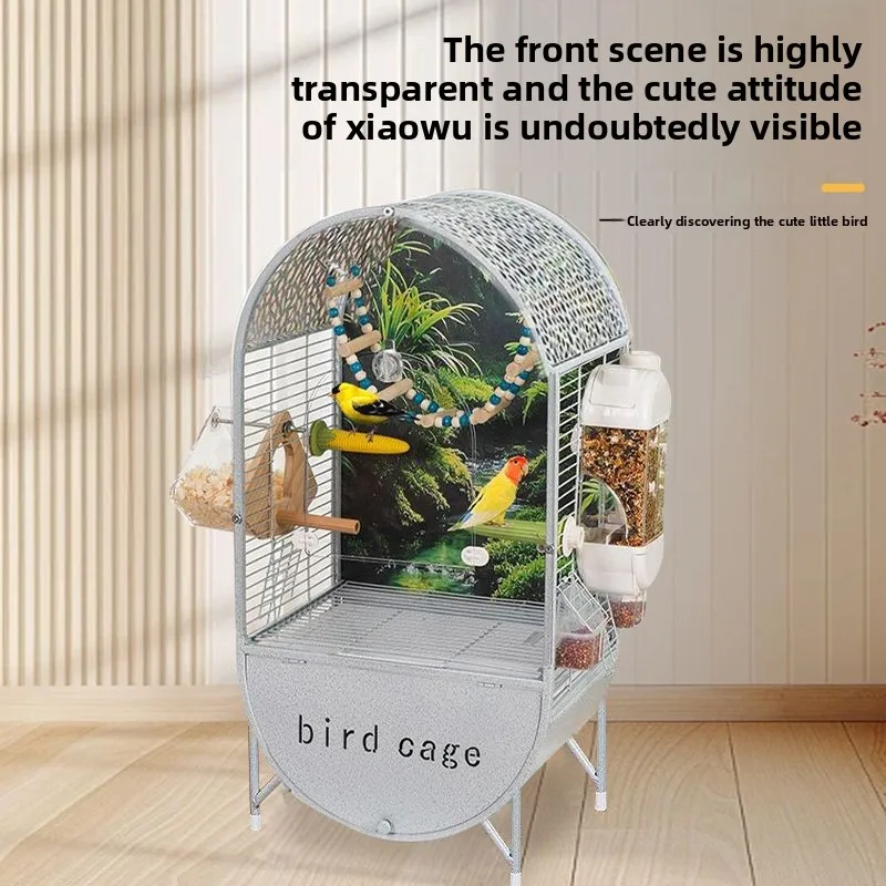 Jaula acrílica de Metal para loros y pájaros grandes, fácil de limpiar, para observación de aves, Villa ecológica, periquito, loro, canario, parque infantil para cría de mascotas - imagen 3