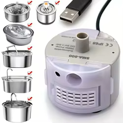 Bomba sumergible de fuente de agua para gatos de bajo ruido SMA-800 con interfaz USB 5V/1A DC accesorio de fuente de alimentación para gatos domésticos
