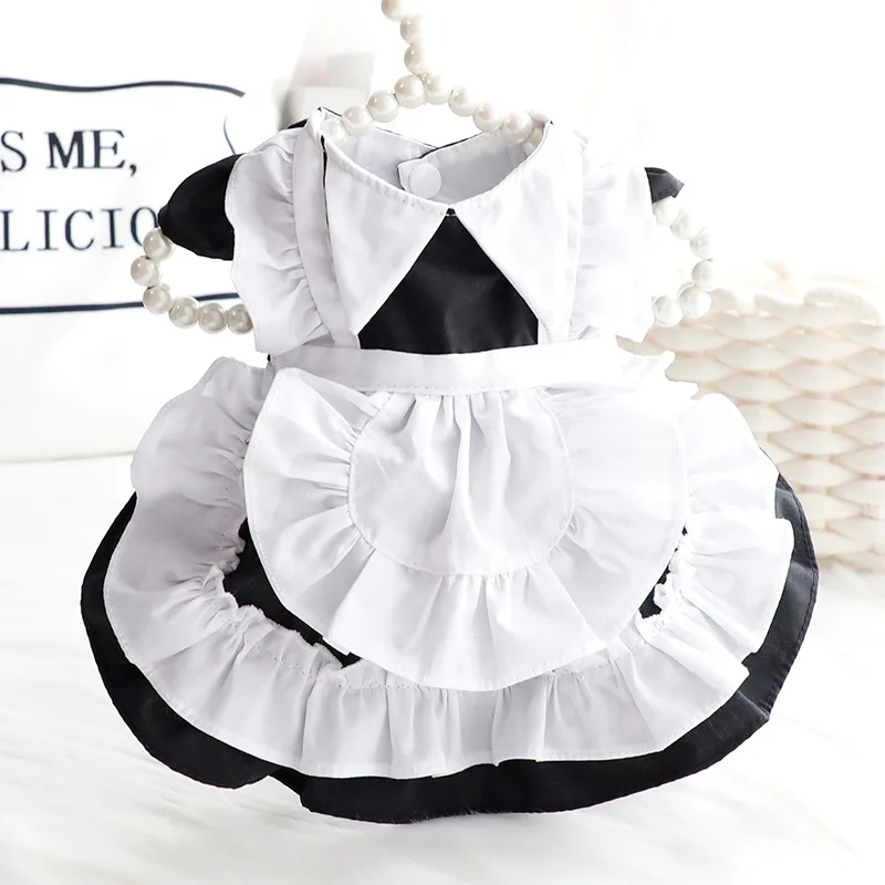 Ropa para perros, vestido de princesa con Coño de verano, diácono negro, Anime, sirvienta, Lolita, perro pequeño, suministros para mascotas - imagen 2