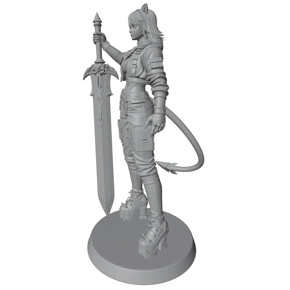 Kit resina guerrera femenina 3D hazlo tú mismo sin montar ni pintar - imagen 5