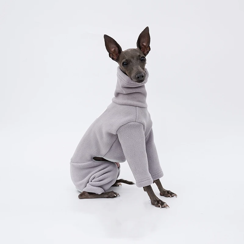 Chaqueta de invierno para pequeño galgo polar terciopelo caquiSudadera para perros caniche pequeños Abrigo cálido de 4 patas para Yorkshire - imagen 4
