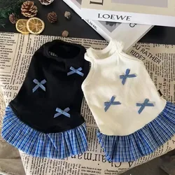 Vestido princesa Yorkshire para perros y gatos con tirantes y lazo
