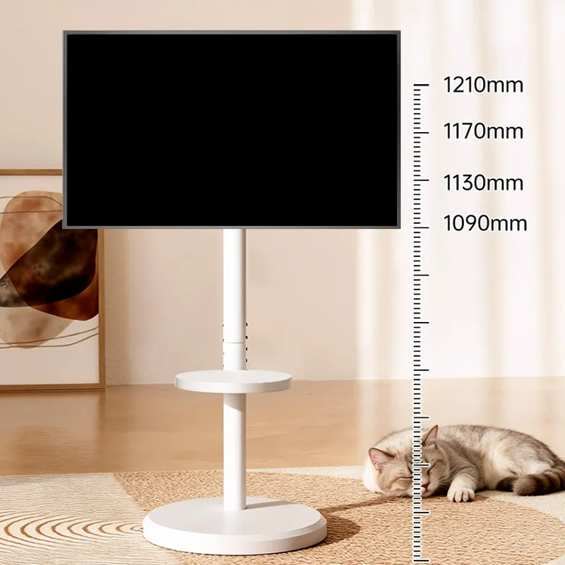 Carro de TV con ruedas para monitores LED OLED de 10-42 pulgadas, soporte de suelo para TV portátil de altura ajustable con capacidad para hasta 66 libras, máx. VESA 200x200mm - imagen 2