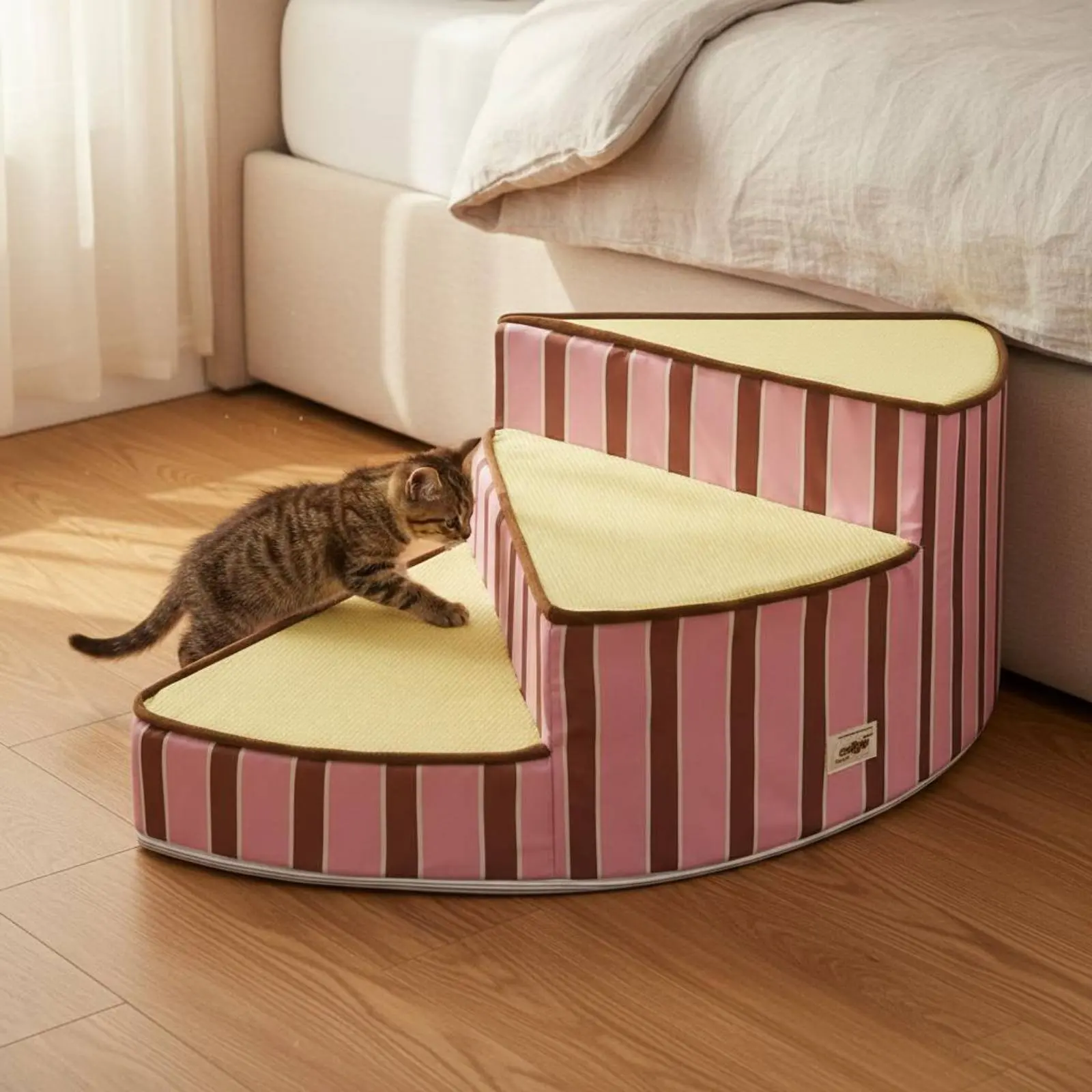 Escalones curvos antideslizantes para perros y gatos – Cubierta lavable - imagen 4