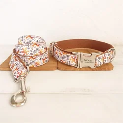 Collar personalizado con correa a juego para perro – Grabado gratis