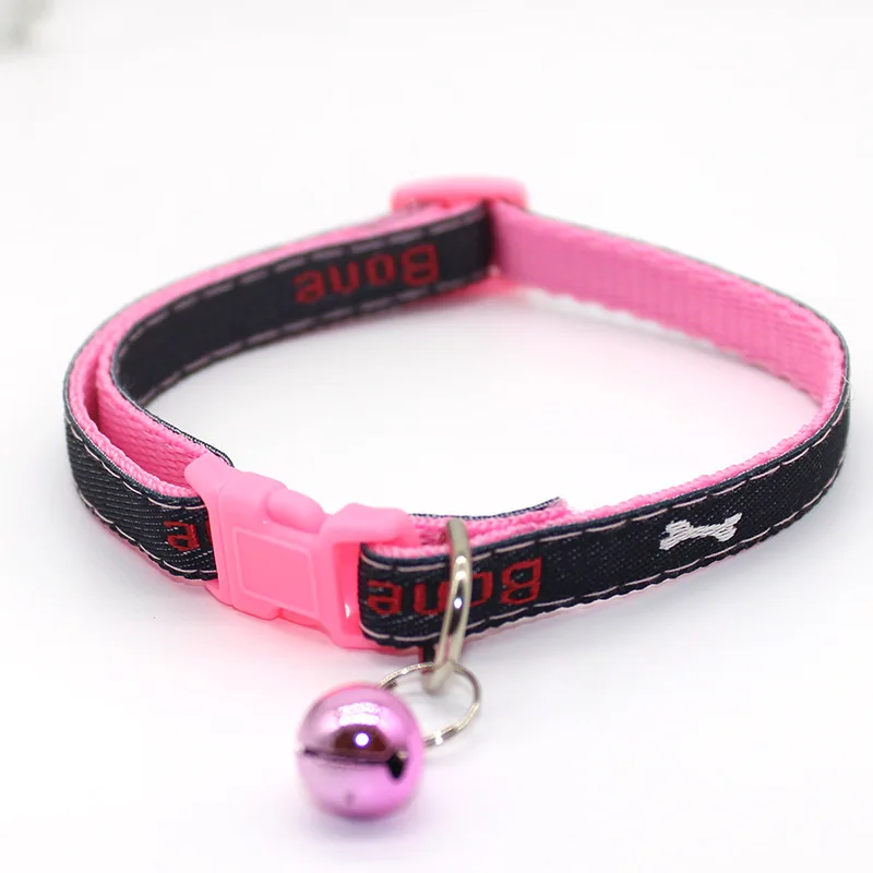 Collar de perro reflectante para cachorro con campana Collar de plomo para gato para perro pequeño Collar barato para gato - imagen 4