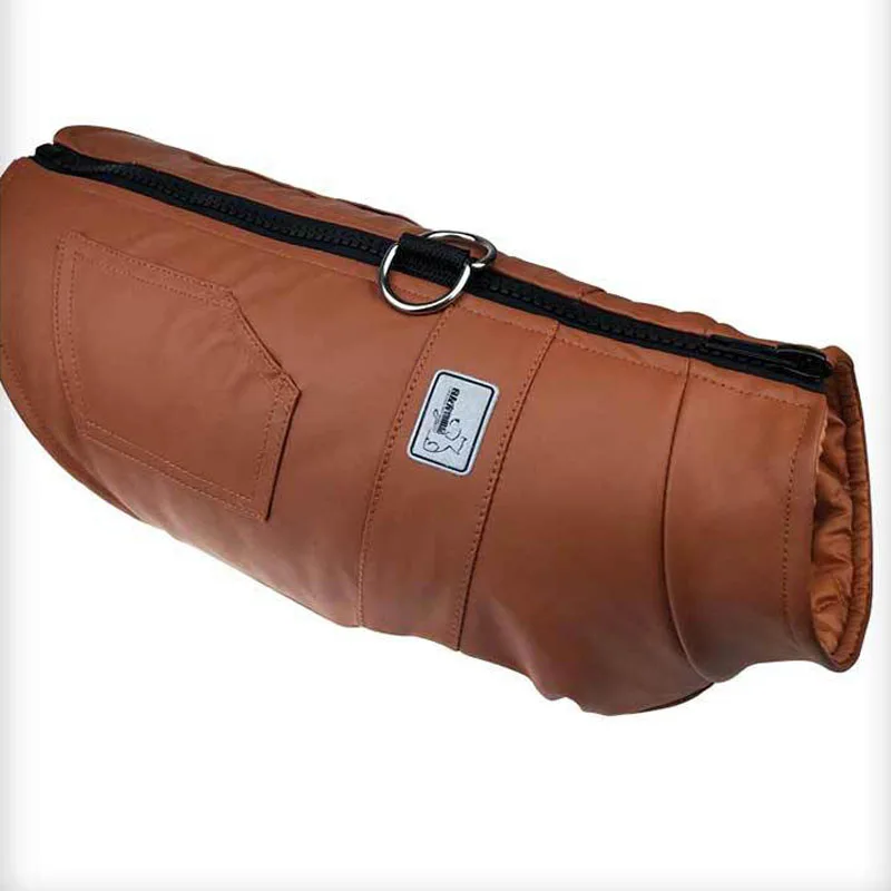 Ropa para perros de cuero PU, abrigo acolchado, perros grandes, ropa noble, perro grande, Chaleco de Bulldog, chaqueta, traje para mascotas, 5XL - imagen 5