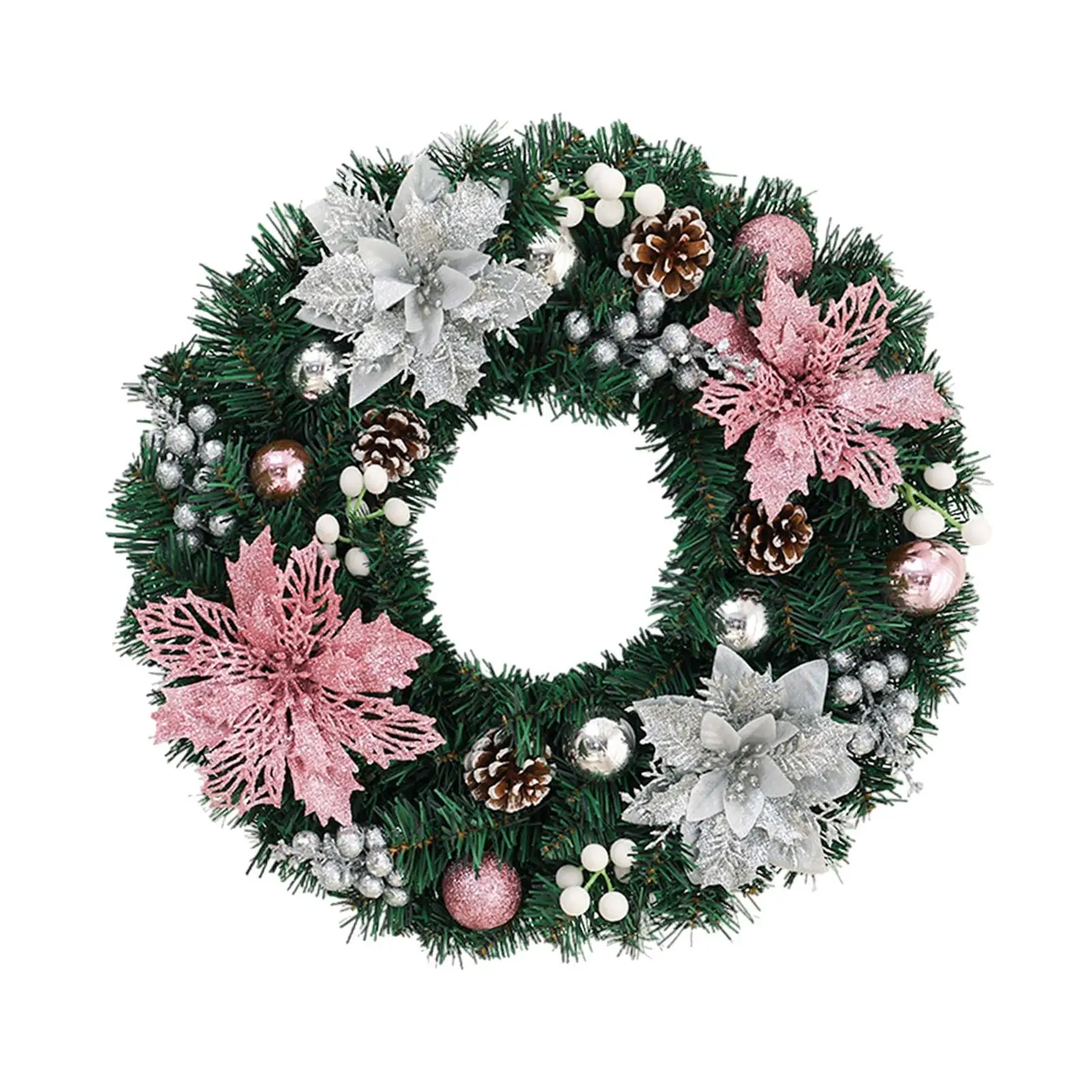 Christmas Wreath Party Wall Collection Indoor Outdoor Festival Pine Cone Wreath Artificial Pine Garland Door Hanging Decoration
