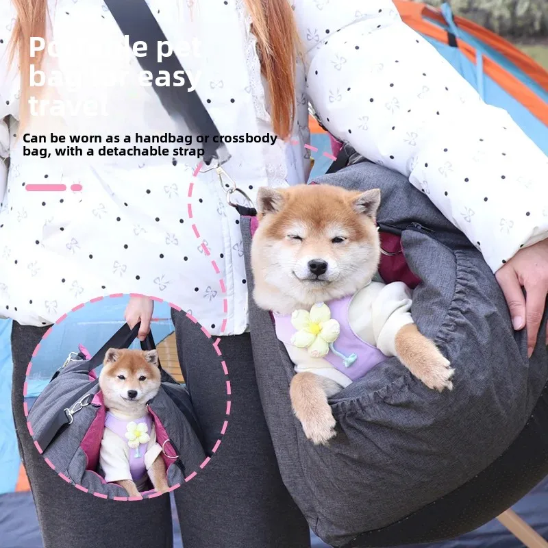 Asiento fijo para coche para mascotas, perrera para perros, cojín de asiento extraíble, suministros de fácil limpieza, bolsa para coche para gatos al aire libre, productos para mascotas