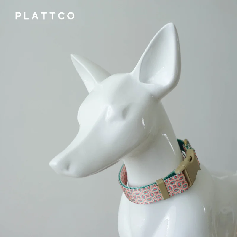 PLATTCO-Correa de poliéster estampada para mascotas, Collar para perros, bronceado, esmalte, PDC370, venta al por mayor - imagen 4