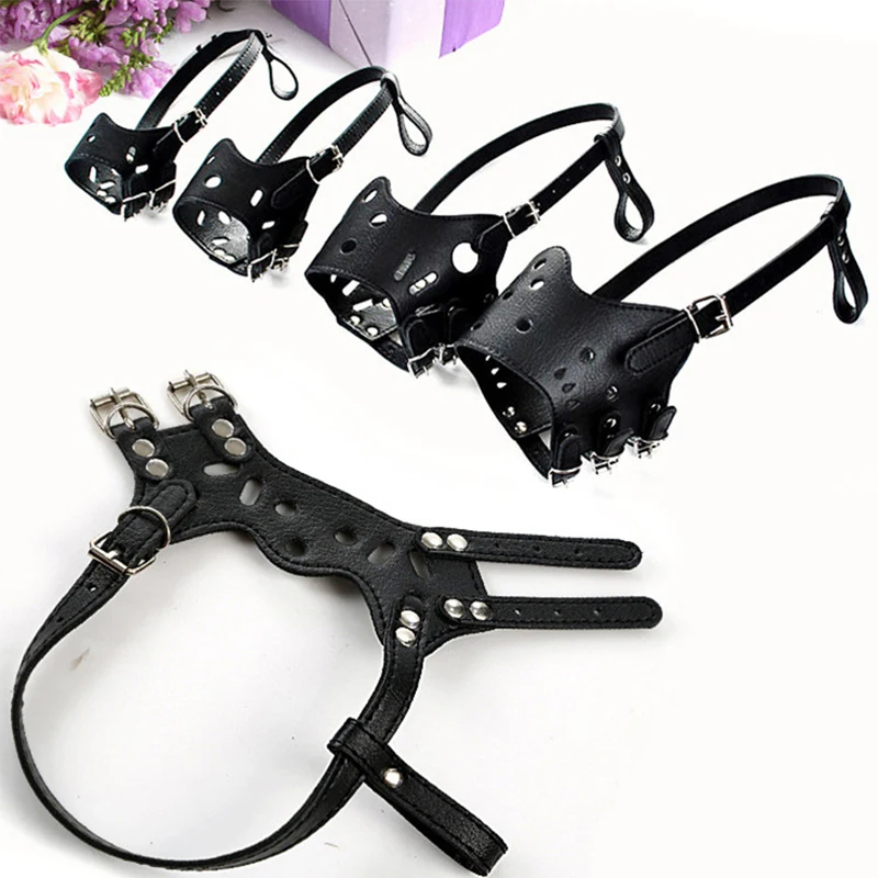 Mascarilla ajustable antimordida para cachorros grandes, perros pequeños, medianos y grandes, Chihuahua Shiba Inu, mascarilla de cuero duradera para mascotas perros - imagen 5