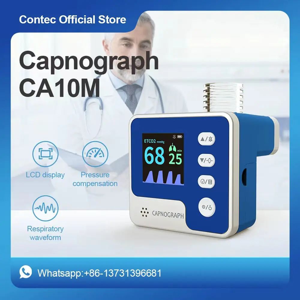 contec ca10m nueva prueba principal etco2 capnograph end-tidal tasa respiración