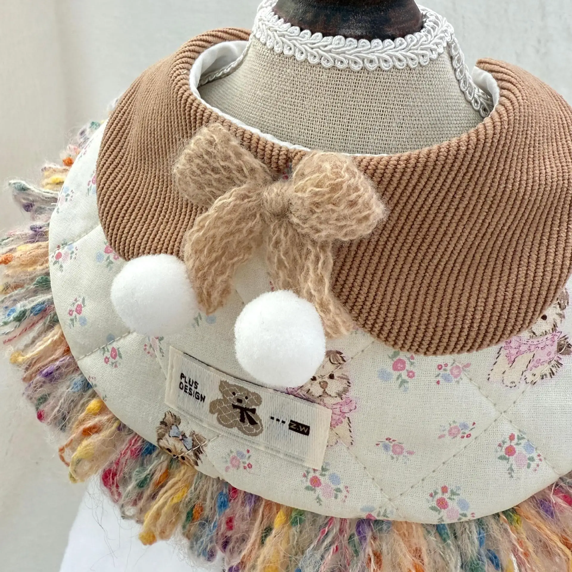 Bufanda para mascotas, chal grueso de otoño e invierno, Collar para gato, pajarita, decoración bonita para mascotas, ropa para cachorros, ropa para perros pequeños - imagen 3