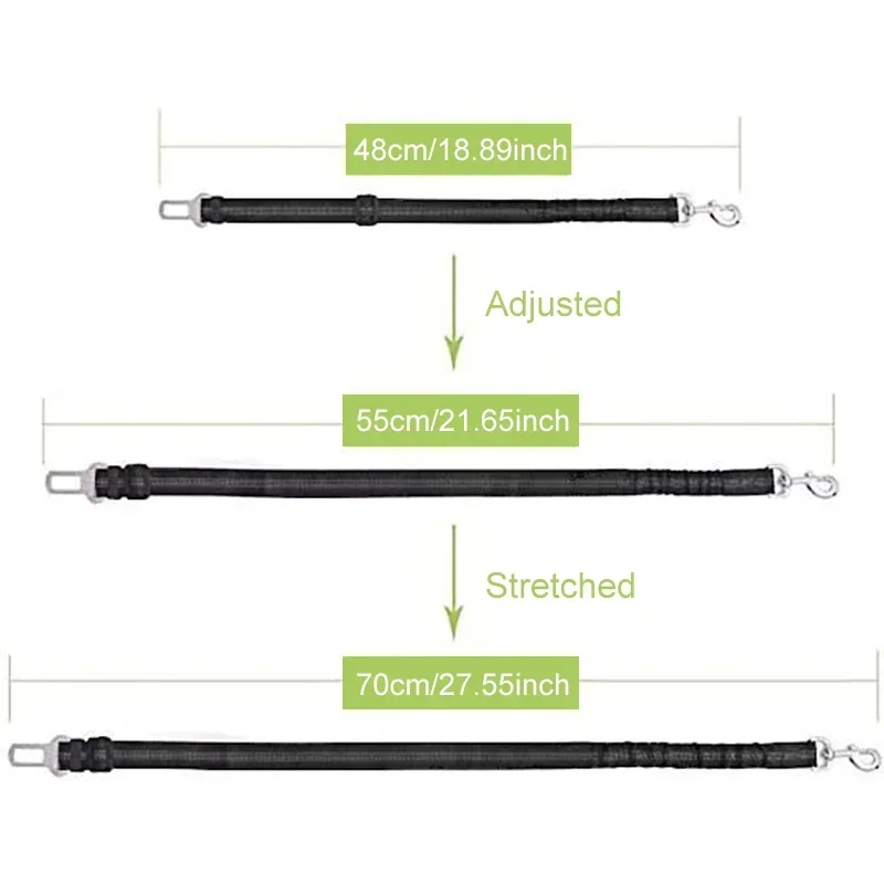 Durable Nylon Dog Seat Belt For Small Large Dogs Adjustable Reflective Elastic Lead Puppy Travel Car Safety Rope French Bulldog - imagen 2