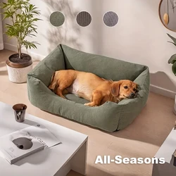 Colchón grueso de invierno para mascotas, nido de pana cálido para gatos, cama para perros con funda, cojín para dormir para cachorros pequeños, gatitos, Cuscino